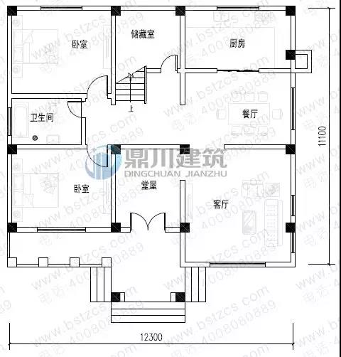 二層帶露臺農(nóng)村別墅戶型圖